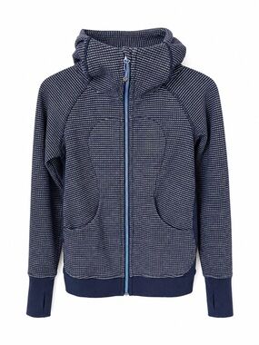 Lululemon Scuba Hoodie III Zip Jacket Navy White Dot Size Tag Removed Activewear